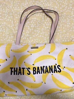kate spade Pink and Yellow Banana Print Tote